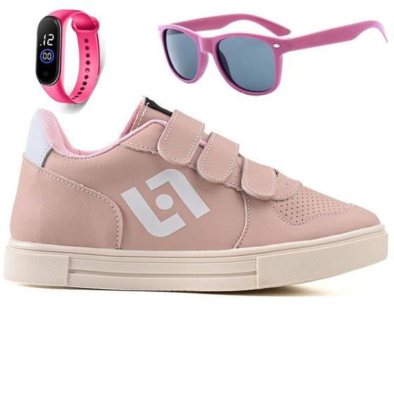 Imagem de Tenis Infantil Casual Sapatenis Meninas Street Calce Facil+ Oculos + Relogio