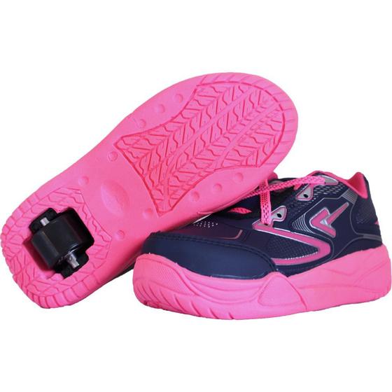 Imagem de Tenis Infantil Com Rodinha Removivel Box Kids - Marinho Com Rosa - 33