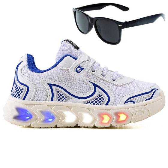 Imagem de Tenis Infantil De Led Casual Jogger Meninos Escolar Basico + Oculos