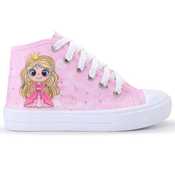 Imagem de Tênis Infantil Feminino Botinha Princesa Casual 76