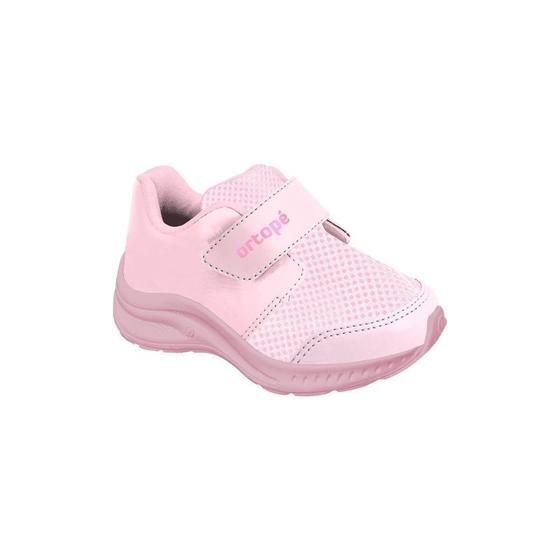 Imagem de Tênis Infantil Feminino Ortopé Dna Flex Calce Prático Fita Aderente  Baby Pink