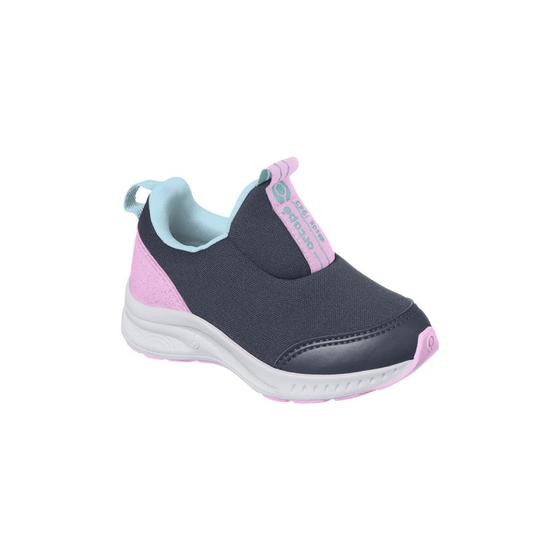 Imagem de Tênis Infantil Feminino Ortopé Dna Flex Comfy Calce Fácil Azul Marinho e Rosa