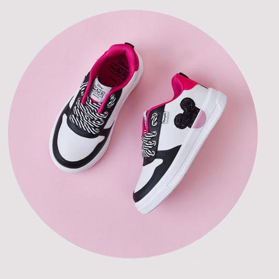 Imagem de Tênis Infantil Feminino Pampili Branco e Pink Mickey Mouse  DISNEY