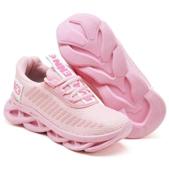 Imagem de Tênis Infantil Feminino Solado Trançado Confortavel Rosa