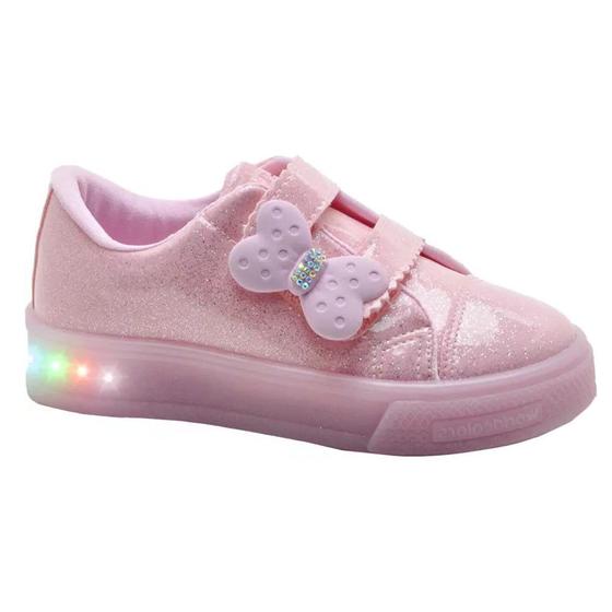 Imagem de Tênis Infantil Feminino World Colors Star Light LED 174002