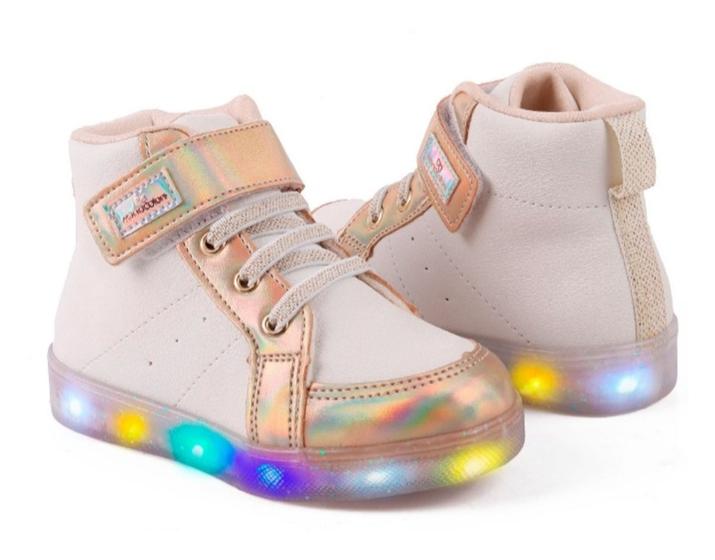 Imagem de Tenis Infantil Feminino WorldColors Star Light Mini - Branco/dourado