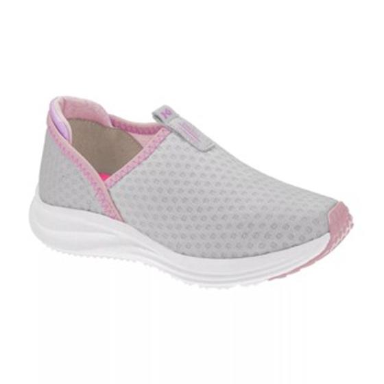 Imagem de Tênis Infantil Juvenil (Número 31, 35 e 36) Sem Cadarço Slip On (Cinza e Rosa) Veste Fácil