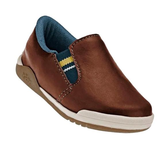 Imagem de Tênis Infantil Kidy Colors Slip On Com Elástico Marrom Escola Colégio Original Menino Masculino Conforto