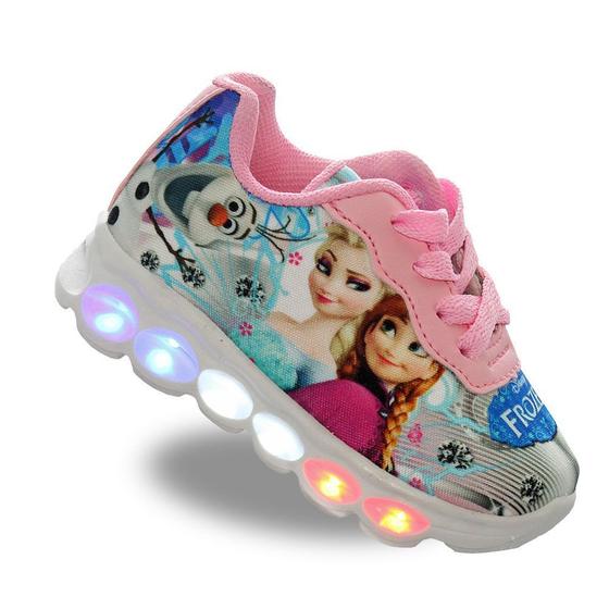 Imagem de tenis infantil led luzinha frozen feminino meninas