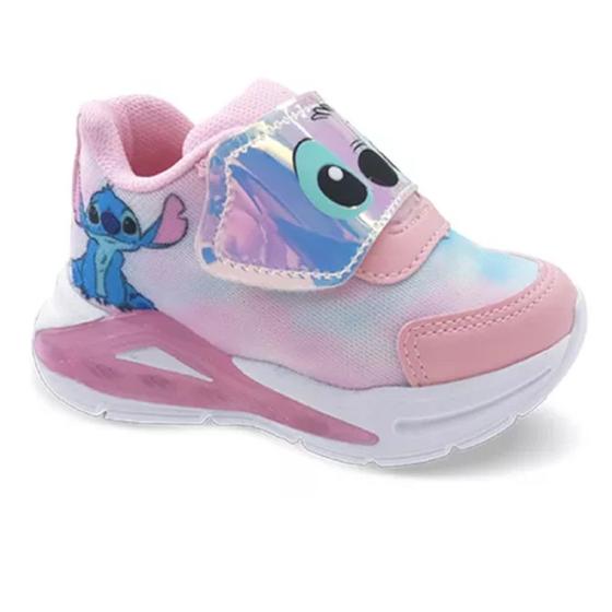 Imagem de Tenis infantil led mini-pé stitch rosa bb/prata