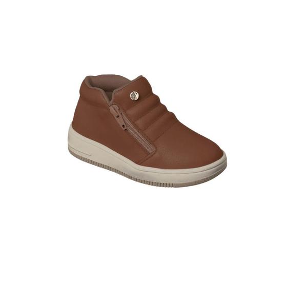 Imagem de Tênis Infantil Masculino Ortopé Bliss Boot Zíper Caramelo