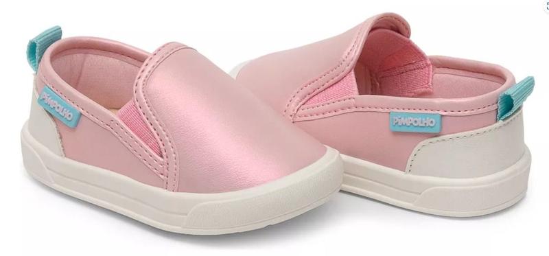 Imagem de Tenis Infantil Menina Cor Rosa Casual Sem Cadarço Tamanho 18