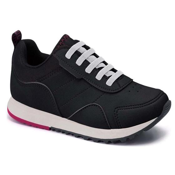 Imagem de Tênis Infantil Menina Klin Walk 178 Preto/Pink Purpura