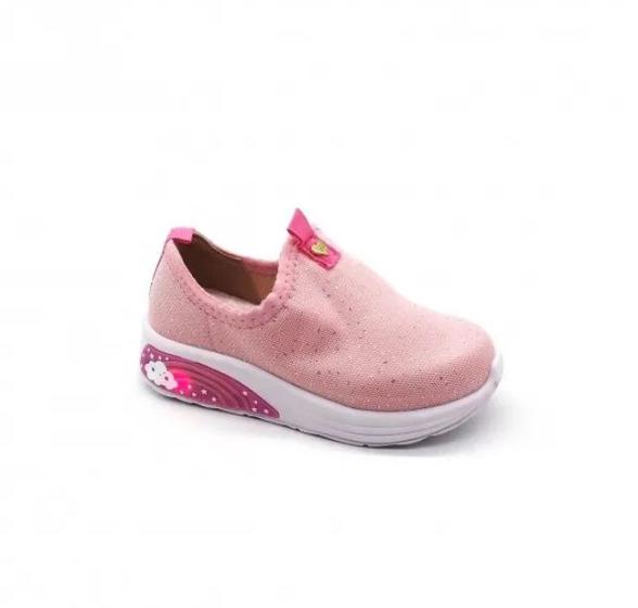 Imagem de Tênis Infantil Menina Molekinha Led Calce Fácil Rosa 2731200