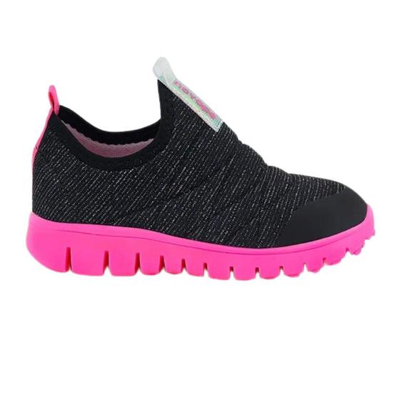 Imagem de Tênis Infantil Menina Novopé Flex 10001273 Preto/Rosa