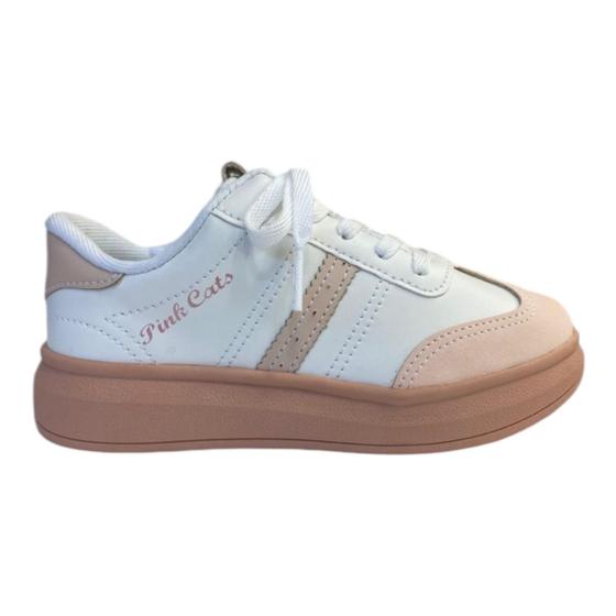 Imagem de Tenis Infantil Menina Pink Cats Casual  V4641 Branco