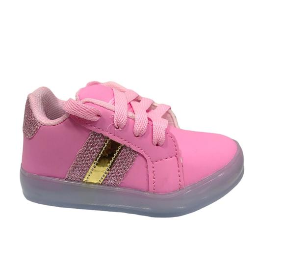 Imagem de tênis Infantil Menina PP Kids Rosa Com Led - BB-01