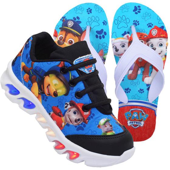 Menor preço em Tenis infantil menino de led Patrulha Canina + Chinelo