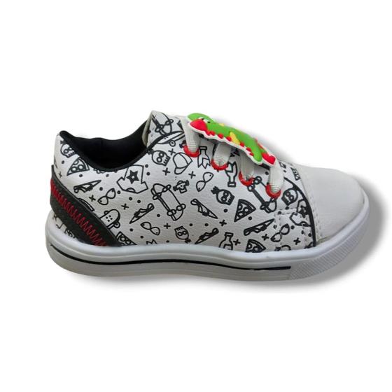 Imagem de Tenis Infantil Menino Elastico Dino tiras autocolantes Moda - 1023255