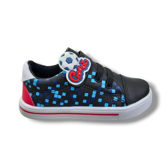 Imagem de Tenis Infantil Menino Elastico Futebol tiras autocolantes Moda - 1023257