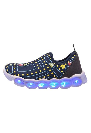 Imagem de Tênis Infantil Menino Jogging Sola Led Grugui Masculino Pacman