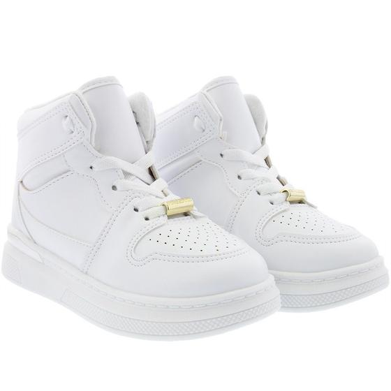 Tênis Infantil Molekinha Cano Alto Flatform Perfuros Branco Menor preço em Tênis Infantil Molekinha Cano Alto Flatform Perfuros Branco