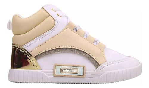 Tênis infantil molekinha cano alto menina glitter original Tênis