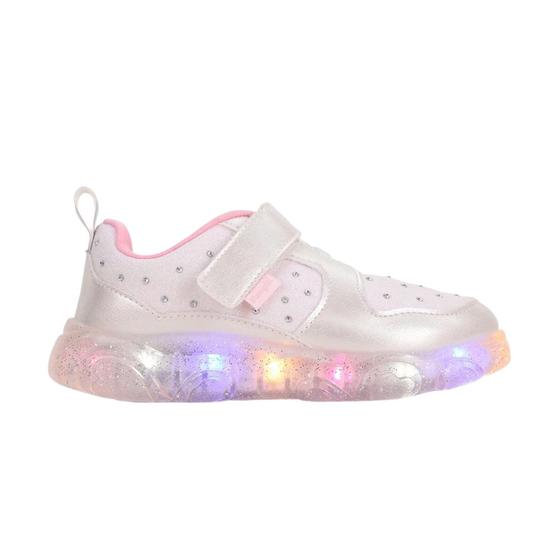 Imagem de Tênis Infantil Pampili Liz Luz De Led Com Strass Branco