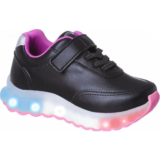 Imagem de Tenis Infantil Xua Xua Feminino Preto Led