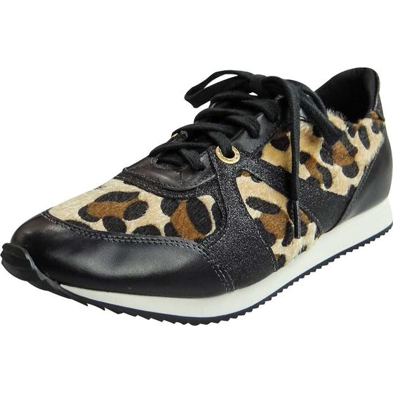 Tênis Jogging Animal Print Onça Preto Glamour Pink Tênis Feminino
