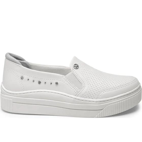 Imagem de Tênis Kolosh Feminino Calce Fácil Slip-On Flatform Médio Off-White