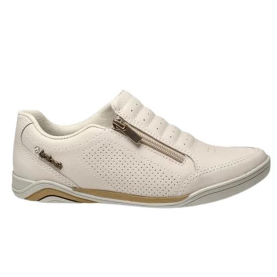 Imagem de Tênis Kolosh Feminino Calce Fácil Slip-On Zíper Off-White