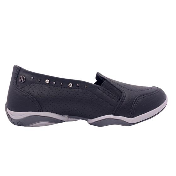 Imagem de Tênis Kolosh Feminino Slip-On Calce Fácil Microfuros Preto