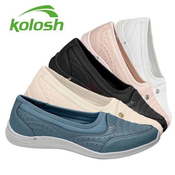 Imagem de Tenis Kolosh Slip On Original Feminino Casual Calce Facil Conforto Elegante Dia A Dia Fashion Detalhes