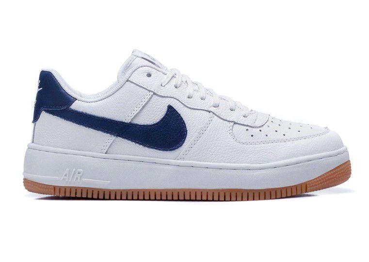Tênis masculino casual sapatenis air force 1 dunk em couro cor - branco e azul Menor preço em Tênis masculino casual sapatenis air force 1 dunk em couro cor - branco e azul