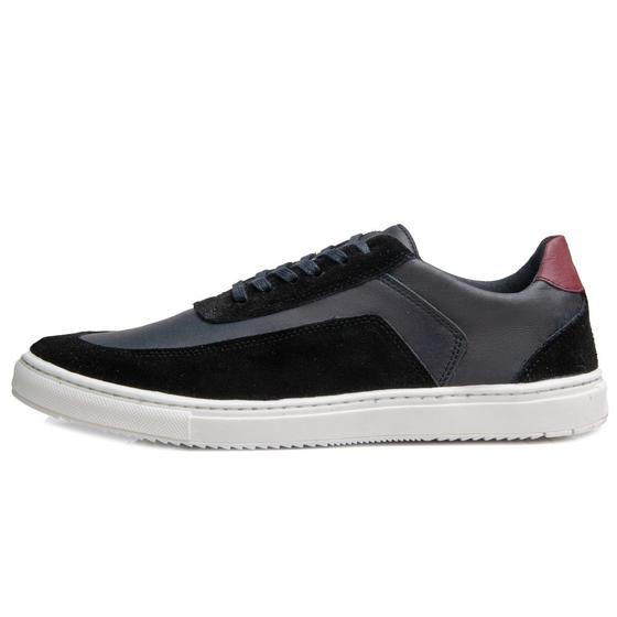 Imagem de Tênis Masculino Couro Casual Estiloso Modelo Esportivo Confortável Tendência Moda Trabalho Lazer