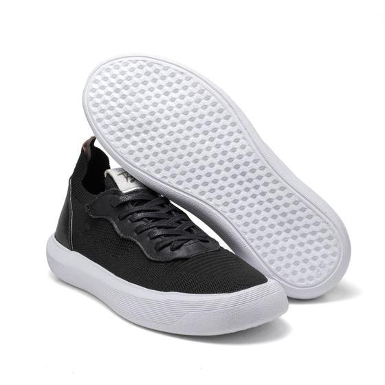 Imagem de Tenis masculino couro e malha(knit), forrado com material espumado 674 preto