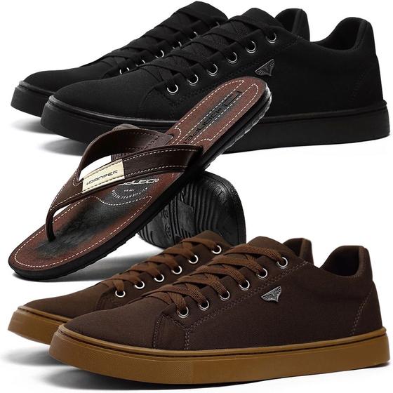 Imagem de Tênis Masculino e Chinelo Ortopédico Sapatenis Casual Leve