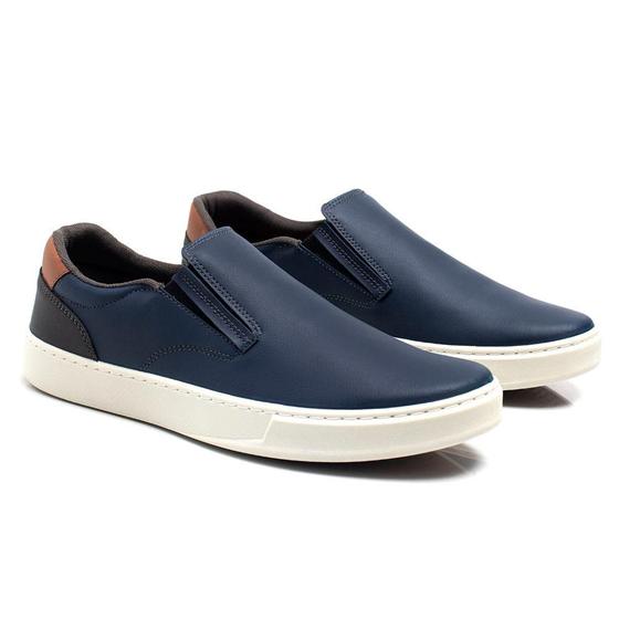 Imagem de Tênis Masculino Slip On Cadarço Cano Curto Conforto Moderno