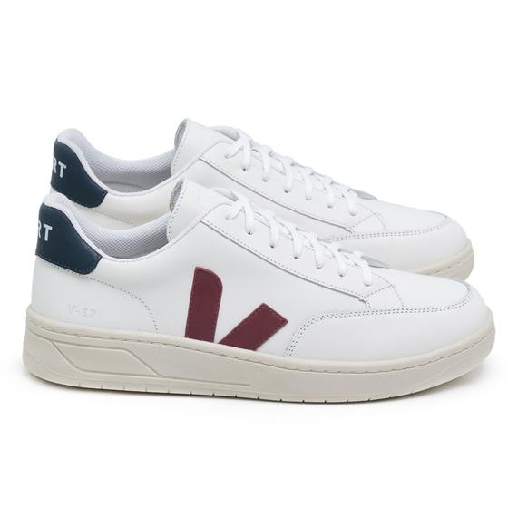 Tênis Masculino V 12 Extra White Marsala Nautico em Couro Menor preço em Tênis Masculino V 12 Extra White Marsala Nautico em Couro