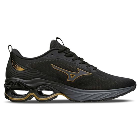 Imagem de Tênis Mizuno Wave Frontier 15 - Masculino - Preto-Dourado