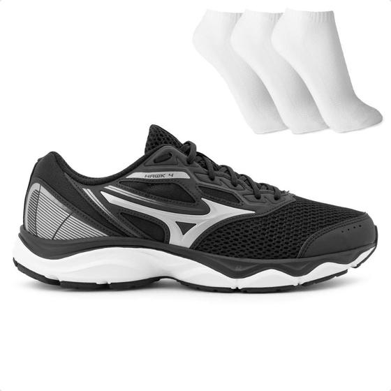 Imagem de Tênis Mizuno Wave Hawk 4 Masculino + 3 Pares de Meias