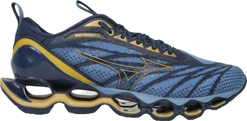 Imagem de Tênis Mizuno Wave Prophecy 11 Azul e Dourado