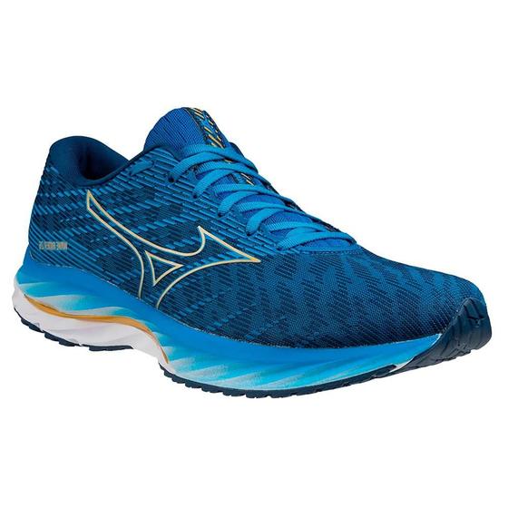 Imagem de Tenis Mizuno Wave Rider 26 Azul e Dourado Masculino