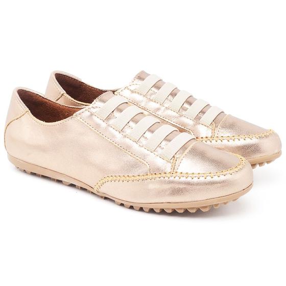 Imagem de Tênis Mocatênis Feminino Casual Mocassim Confort Couro Calce Facil