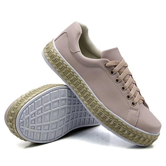 Imagem de Tênis Moda Fashion Feminino com Cadarço e Sola Leve Estilo e Conforto Mulher Casual