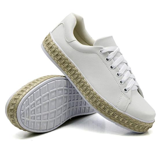 Imagem de Tenis Moda Fashion Feminino com Cadarço e Sola Leve Estilo e Conforto Mulher Casual