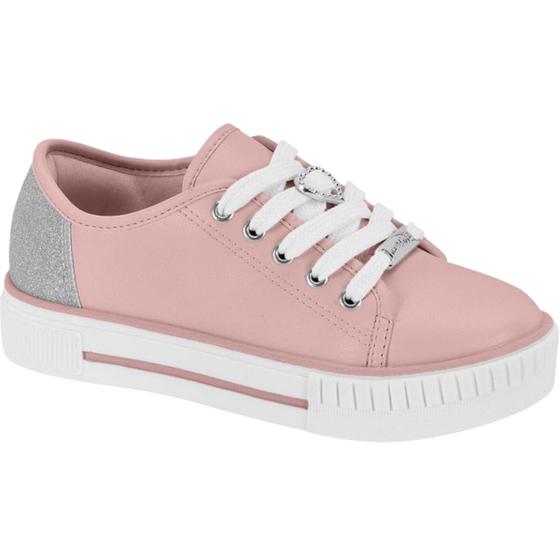 Imagem de Tenis molekinha 2565.106 menina infantil rosa prata brilho