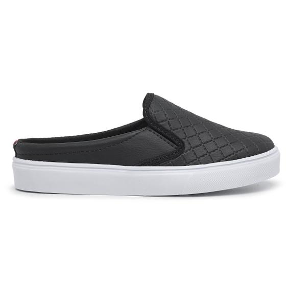 Imagem de Tênis Mule Feminino Slip On Calcanhar Aberto Babuche Preto