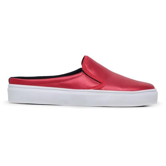 Imagem de Tênis Mule Feminino Slip On Calcanhar Aberto Babuche Vermelho